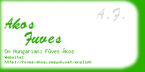akos fuves business card